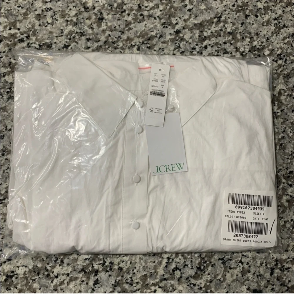 J. Crew White Elena Shirt Dress